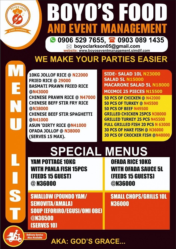 Checkout our menu lists